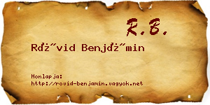 Rövid Benjámin névjegykártya